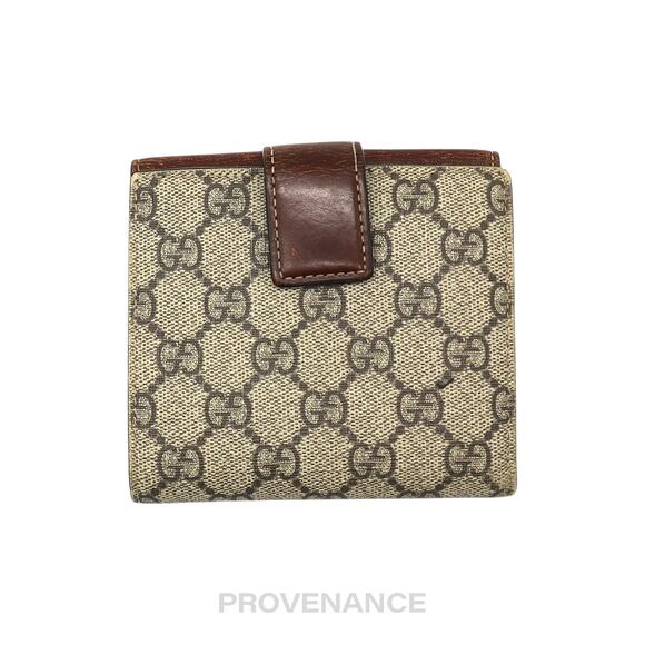 🔴 Gucci Trifold Snap Wallet - GG Supreme Brown - Picture 2 of 10